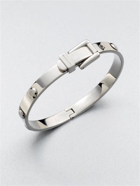 michael kors silver bracelet|michael kors buckle bracelet.